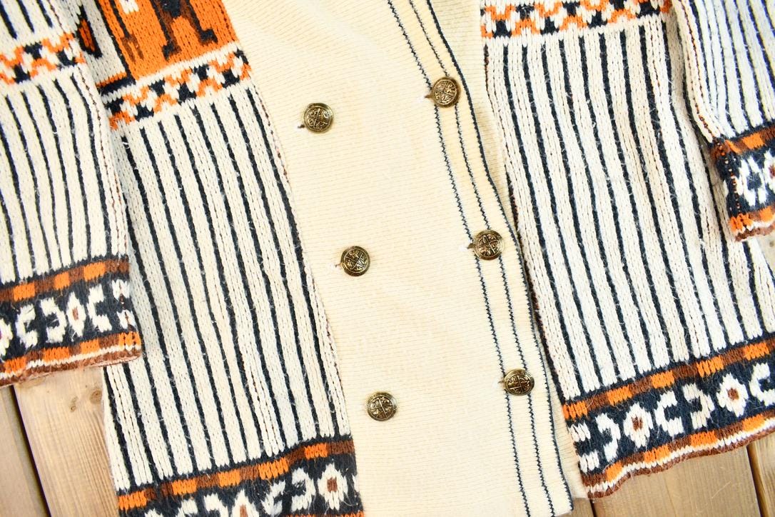 Vintage 1970s knit Shawl Cardigan Sweater