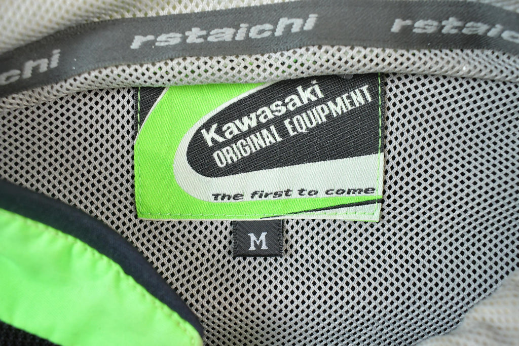 Vintage 1990s Kawasaki Racing Team Embroidered Neon Green Racing Jacket