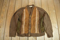 Vintage 1950s Wool 2 Ply Cable Knit Cardigan Sweater