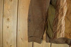Vintage 1950s Wool 2 Ply Cable Knit Cardigan Sweater