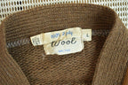 Vintage 1950s Wool 2 Ply Cable Knit Cardigan Sweater