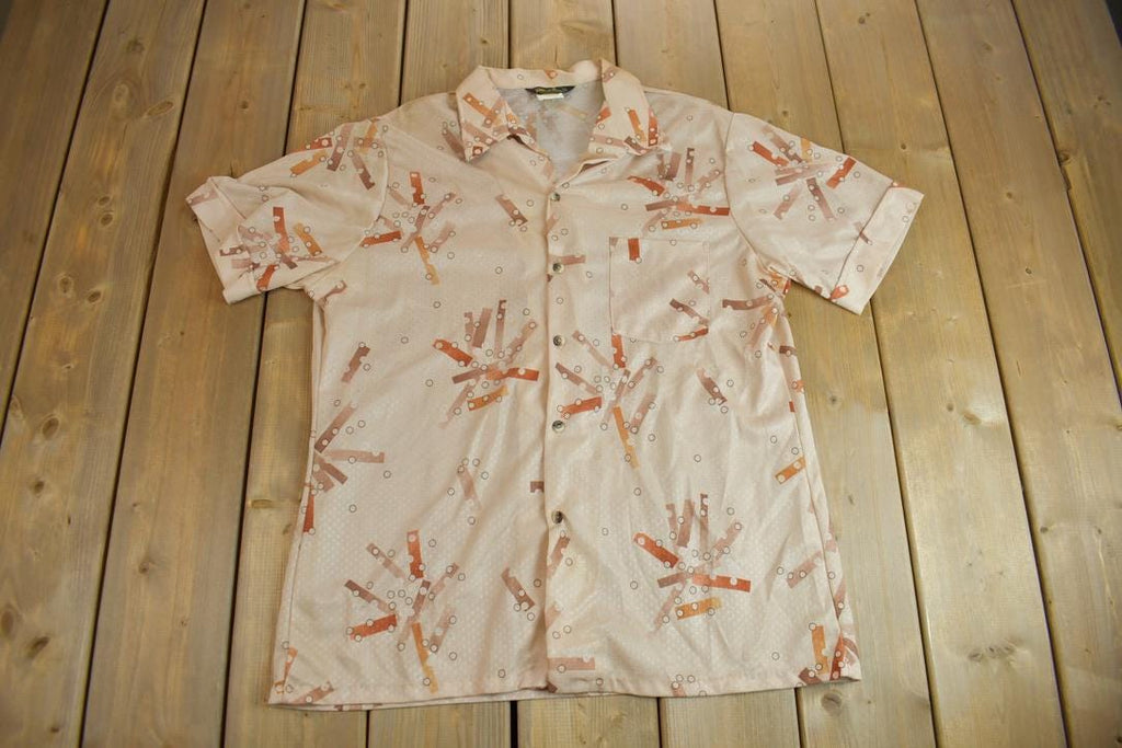 Vintage 1960s Mr. Jan All Over Print Psychedelic Style Button-Up Shirt