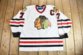 Vintage 1990s Chris Chelios #7 Chicago Blackhawks NHL CCM Hockey Jersey