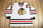 Vintage 1990s Chris Chelios #7 Chicago Blackhawks NHL CCM Hockey Jersey