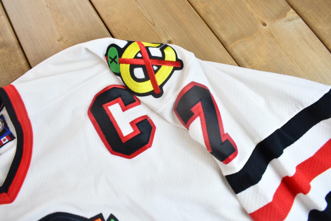 Vintage 1990s Chris Chelios #7 Chicago Blackhawks NHL CCM Hockey Jersey