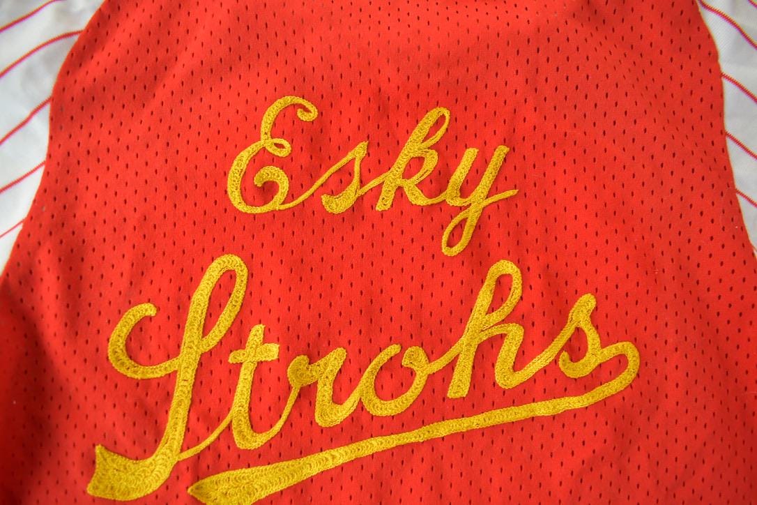 Vintage 1960s Esky Strohs Baseball Jersey
