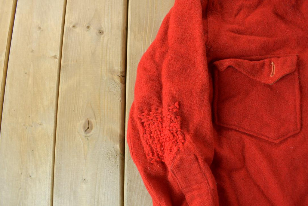 Vintage 1940s North Country Red Wool Button Up Shirt