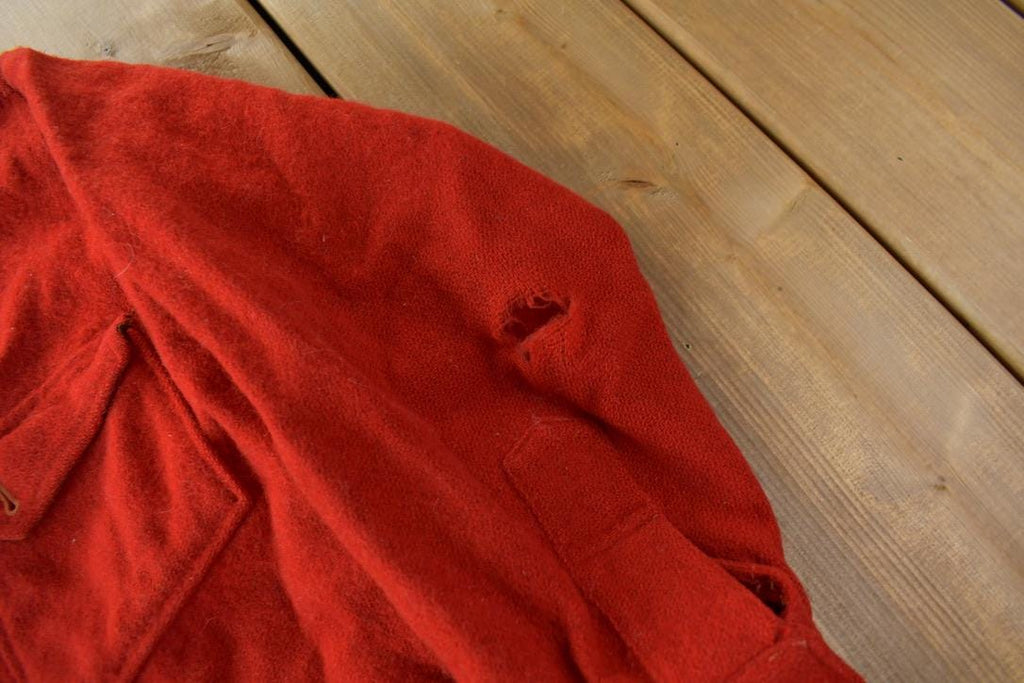 Vintage 1940s North Country Red Wool Button Up Shirt