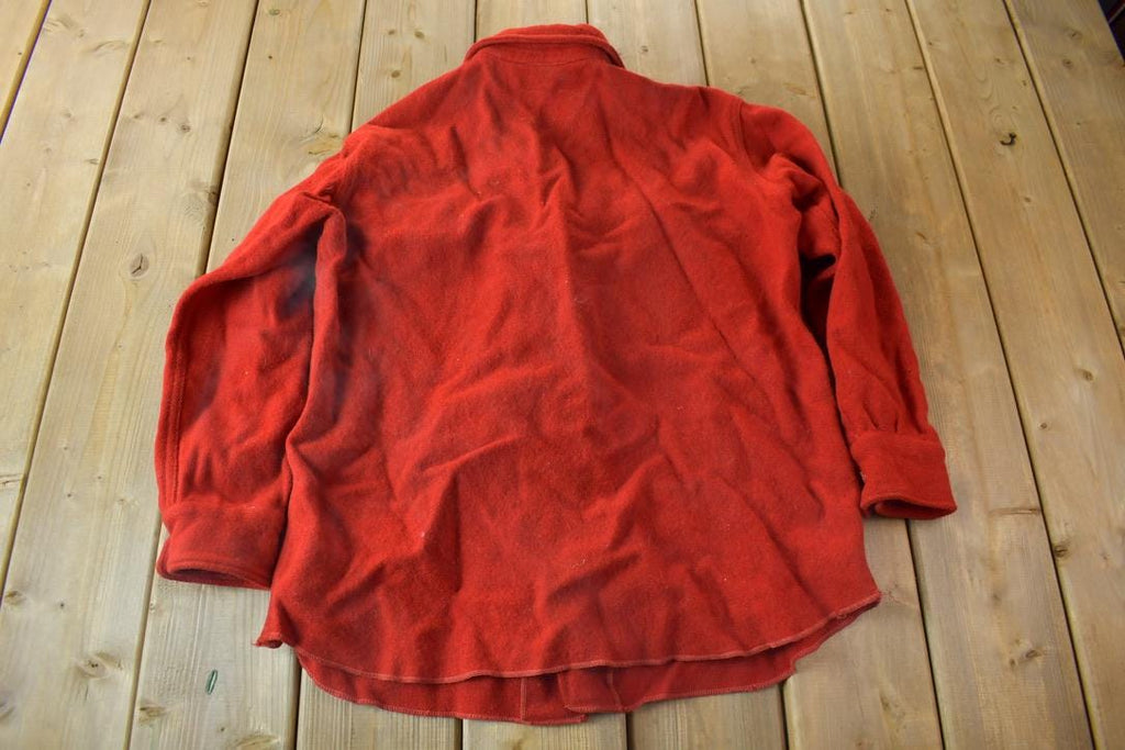 Vintage 1940s North Country Red Wool Button Up Shirt