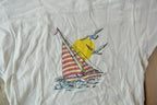 Vintage 1960s Sailboat Graphic Short Sleeve Sweatshirt