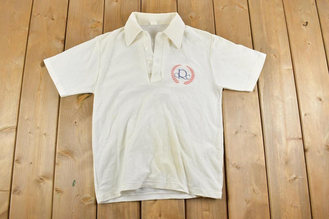 Vintage 1980s Conroe Racquetball Club Polo Souvenir T-Shirt