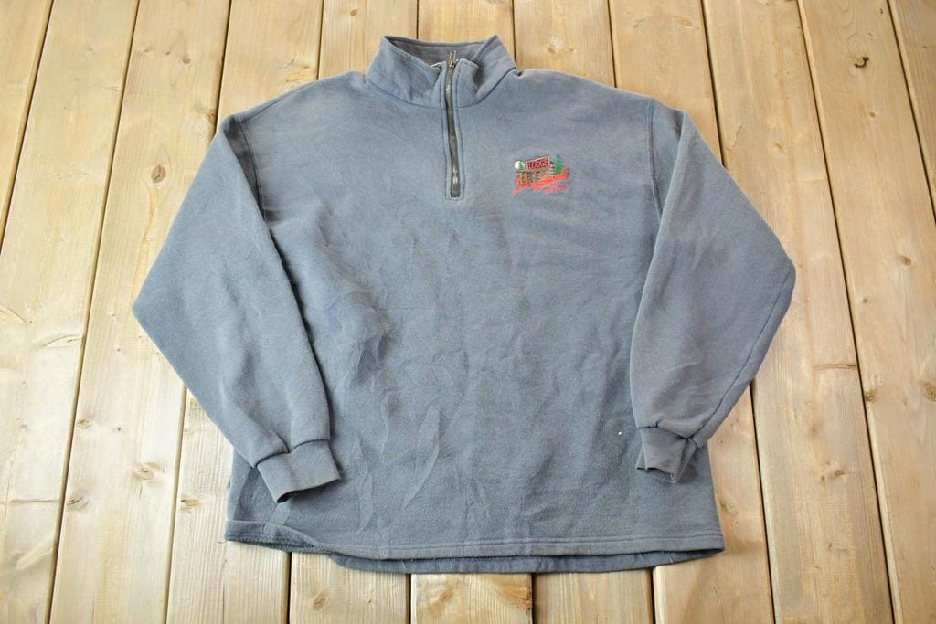 Vintage 1990s Liene Lodge Quarter Zip Mockneck Crewneck Sweatshirt