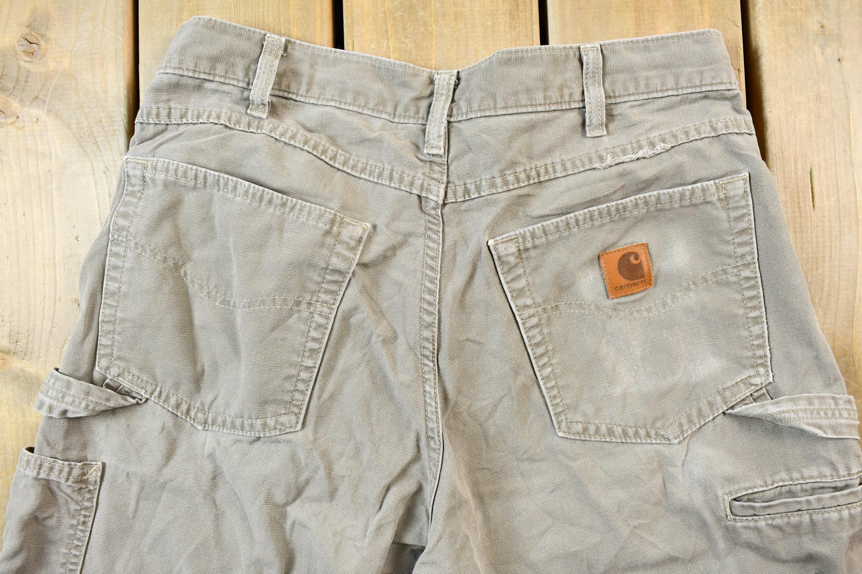 Vintage 1990s Light Grey Carhartt Work Pants Size 32 x 30