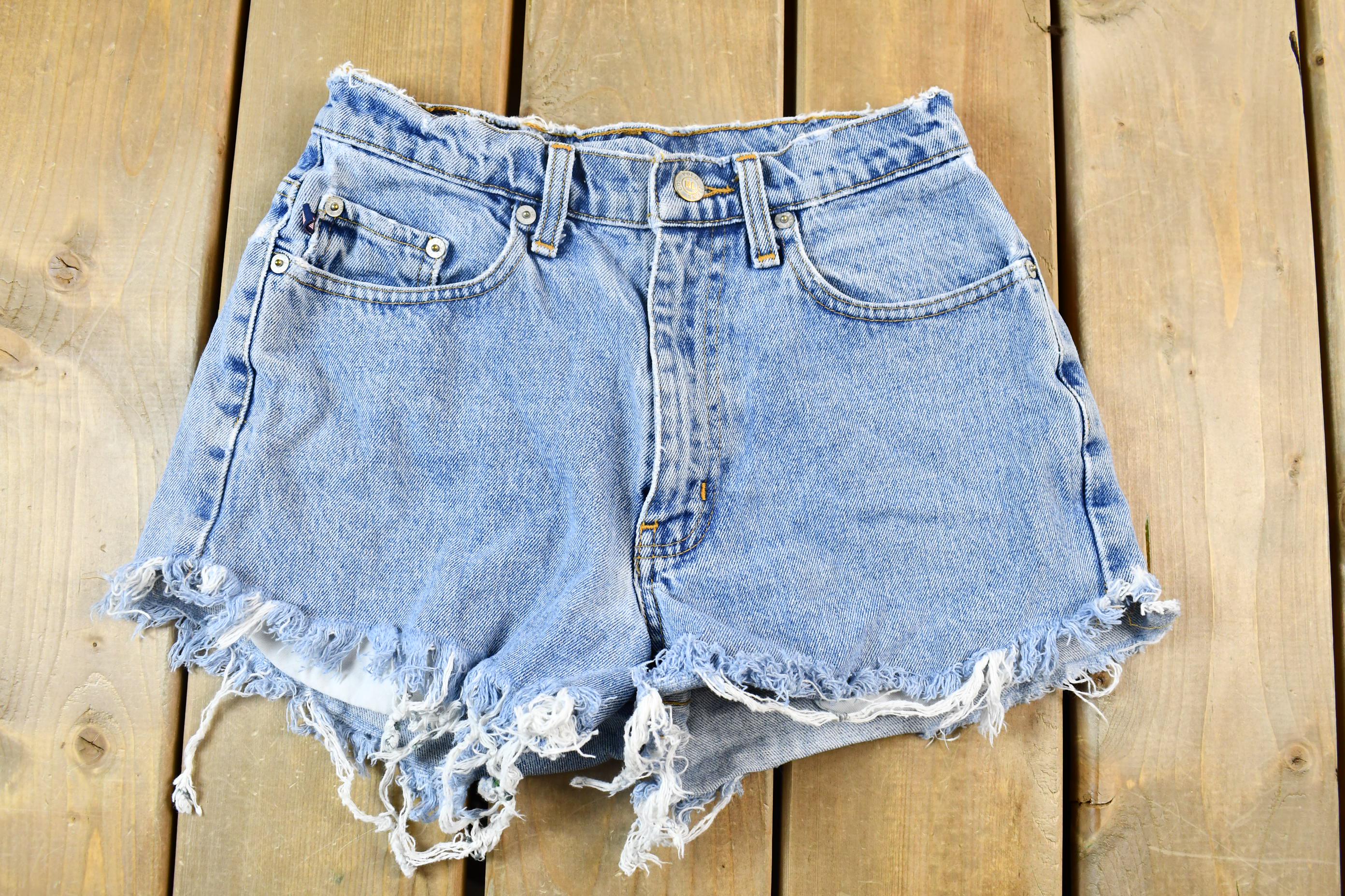 Vintage 1990s Light Wash Ralph Lauren Cutoff Jean Shorts Size 24 Waist