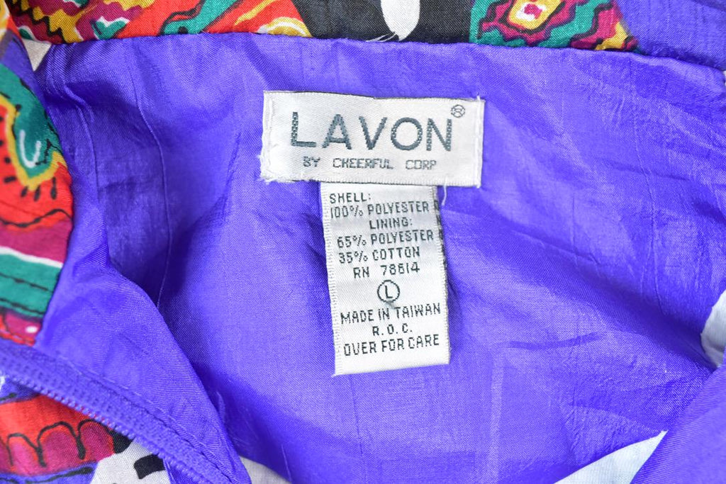 Vintage 1990s Lavon Fancy Pattern Windbreaker Ski Jacket