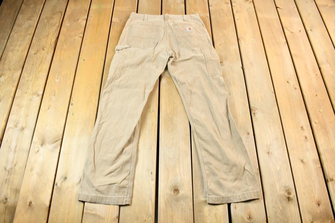Vintage 1990s Light Tan Carhartt Work Pants Size 32 x 30