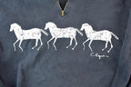 Vintage 1990s 3 Horse Quarter Zip Mock Neck Outdoorsman Sweatshirt