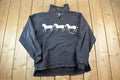 Vintage 1990s 3 Horse Quarter Zip Mock Neck Outdoorsman Sweatshirt