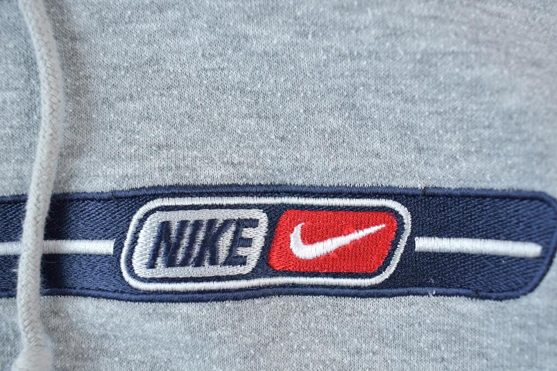 Vintage 1990s Nike Embroidered Mini Swoosh Hoodie Sweatshirt