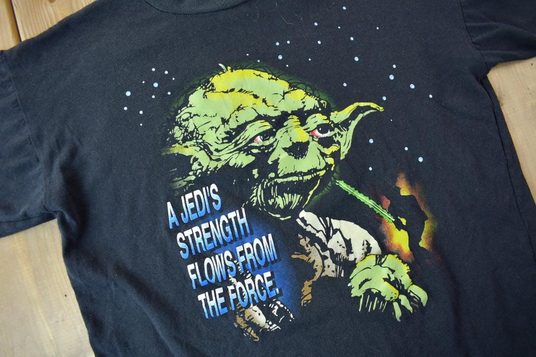 Vintage 1980s Star Wars Return Of The Jedi Yoda Graphic T-Shirt