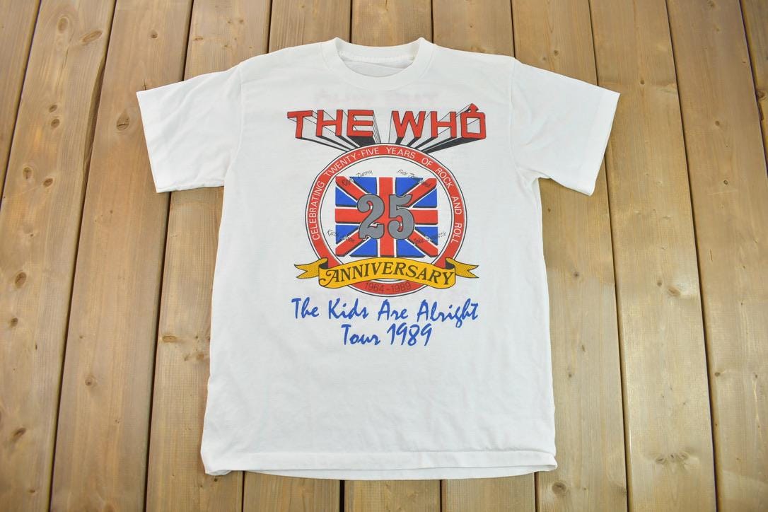 Vintage 1989 The Who The Kids Are Alright Tour Band T-shirt