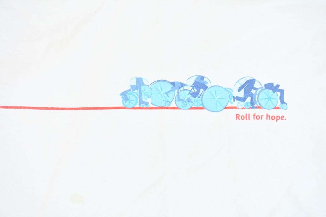 Vintage 1980s Rick Hansen Wheels in Motion Roll for Hope Graphic Nike T-Shirt