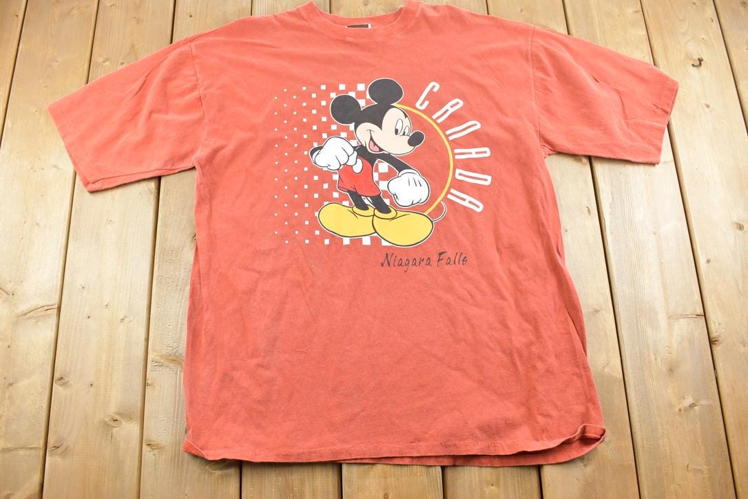 Vintage Y2K Niagara Falls Canada Mickey Mouse Disney Cartoon Promo T-Shirt