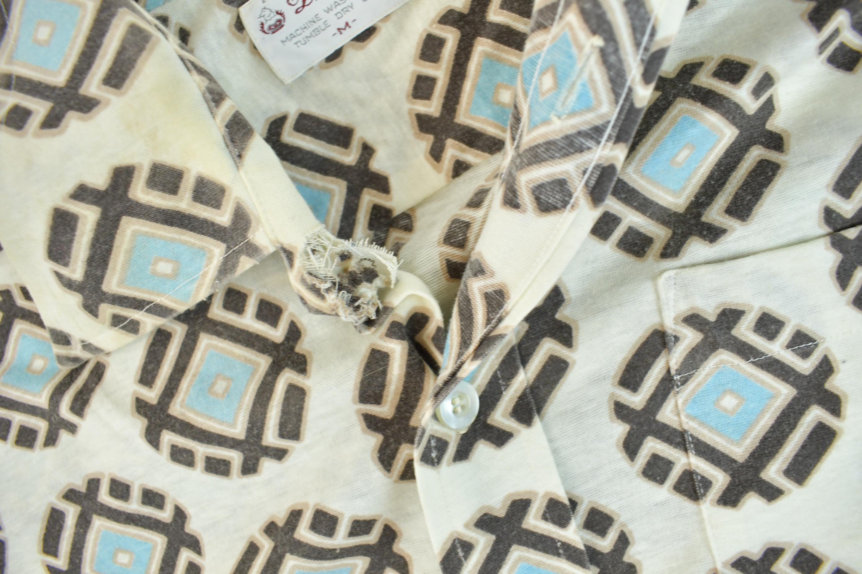 Vintage 1970s Donegal All Over Print Psychedelic Style Button-Up Shirt
