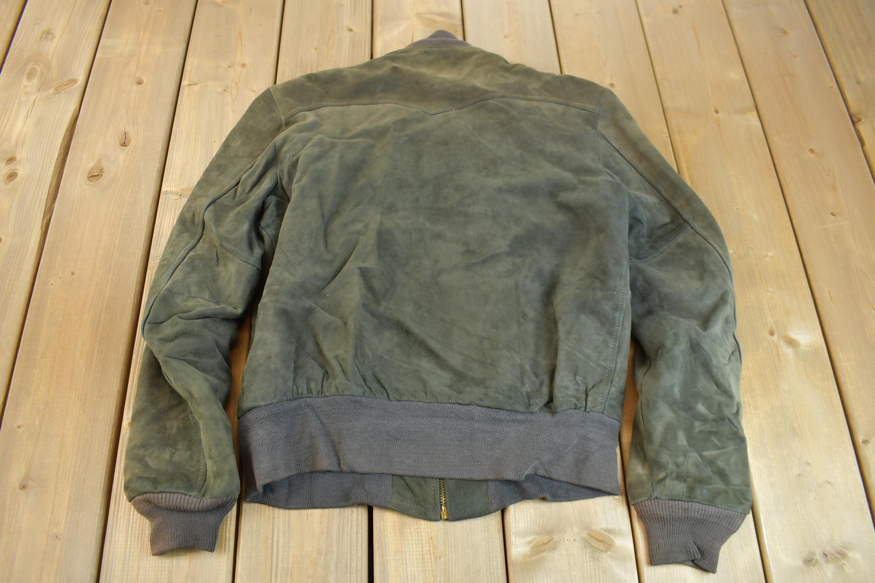 Vintage 1950s Excelled Leather Suede Bomber Jacket Size M