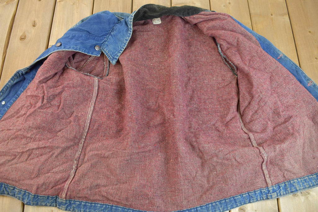 Vintage 1960s Big Mac Blanket Lined Denim Chore Coat