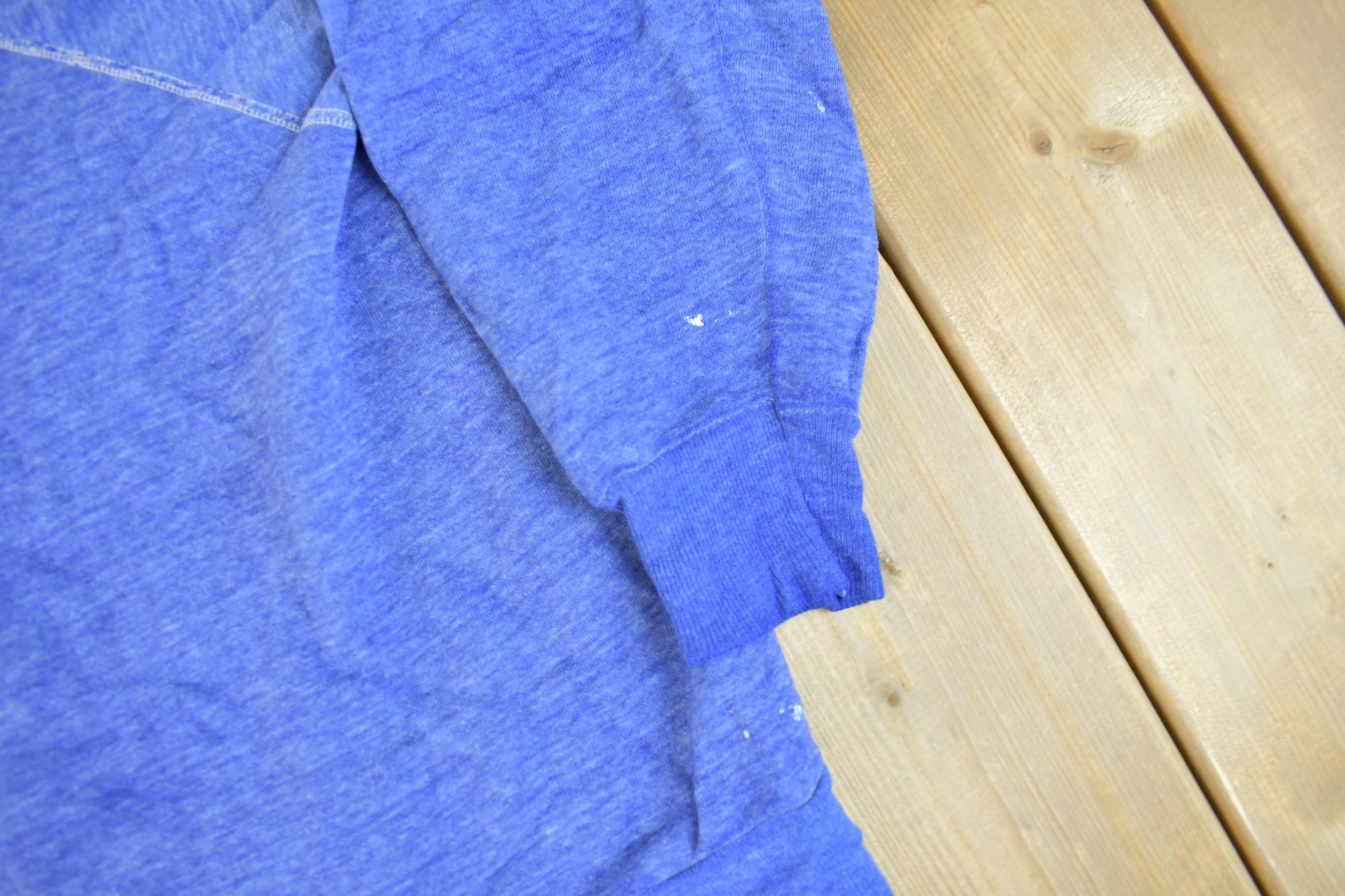 Vintage 1960s Blank Faded Blue Crewneck Sweatshirt