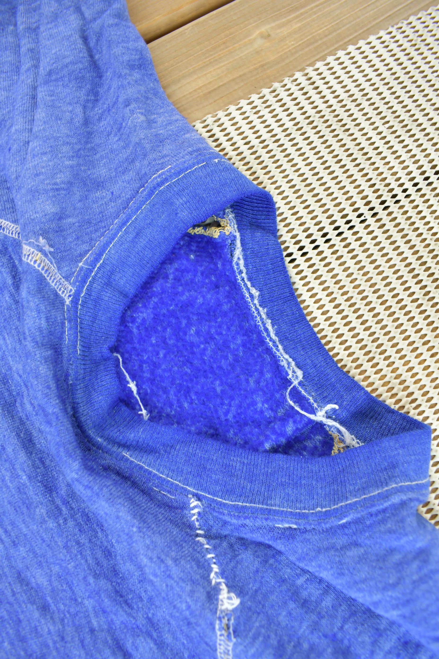 Vintage 1960s Blank Faded Blue Crewneck Sweatshirt
