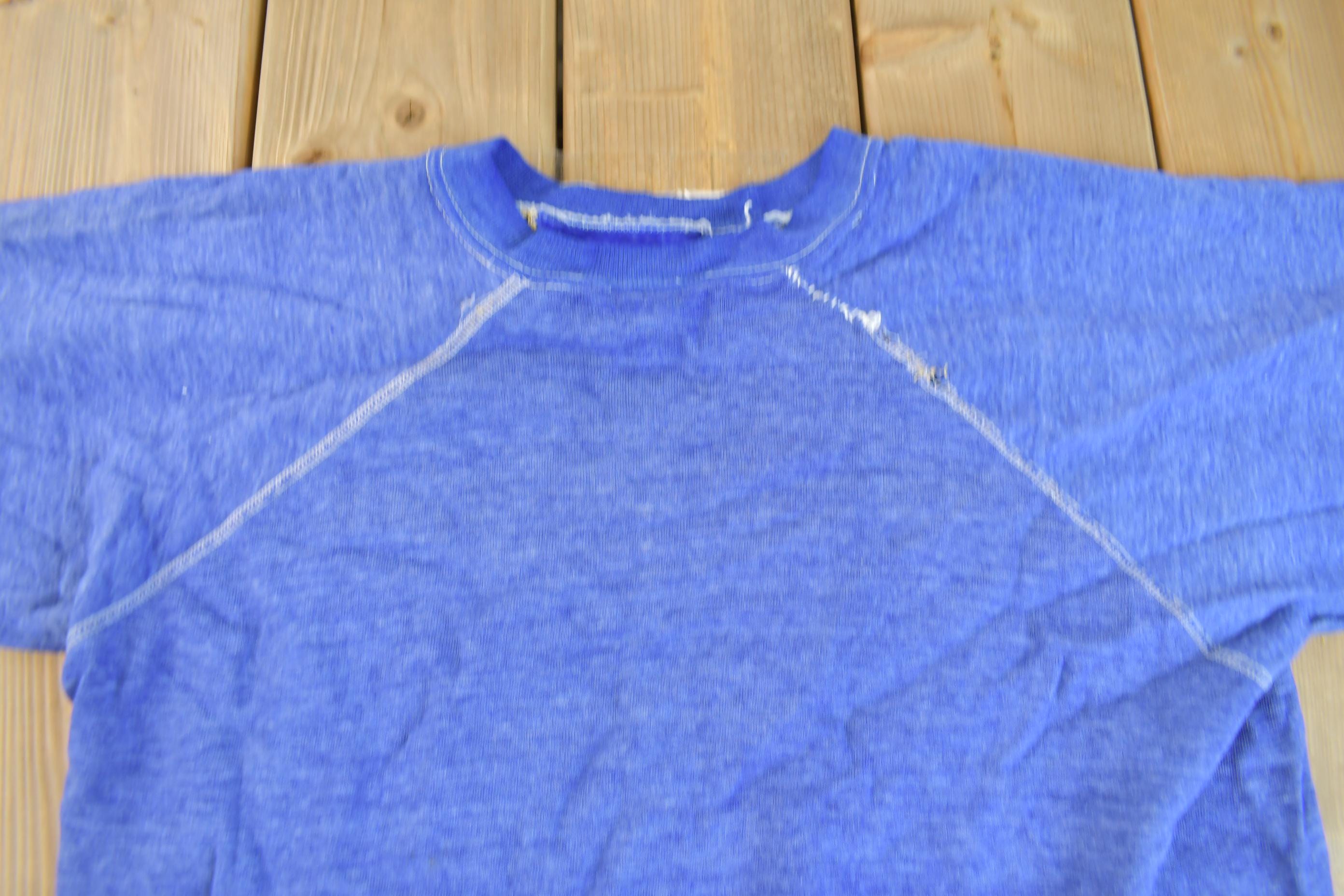 Vintage 1960s Blank Faded Blue Crewneck Sweatshirt