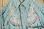 Vintage 1950s Range Maker Embroidered Western Shirt