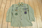Vintage 1960s US Military Patchwork Sateen Shirt