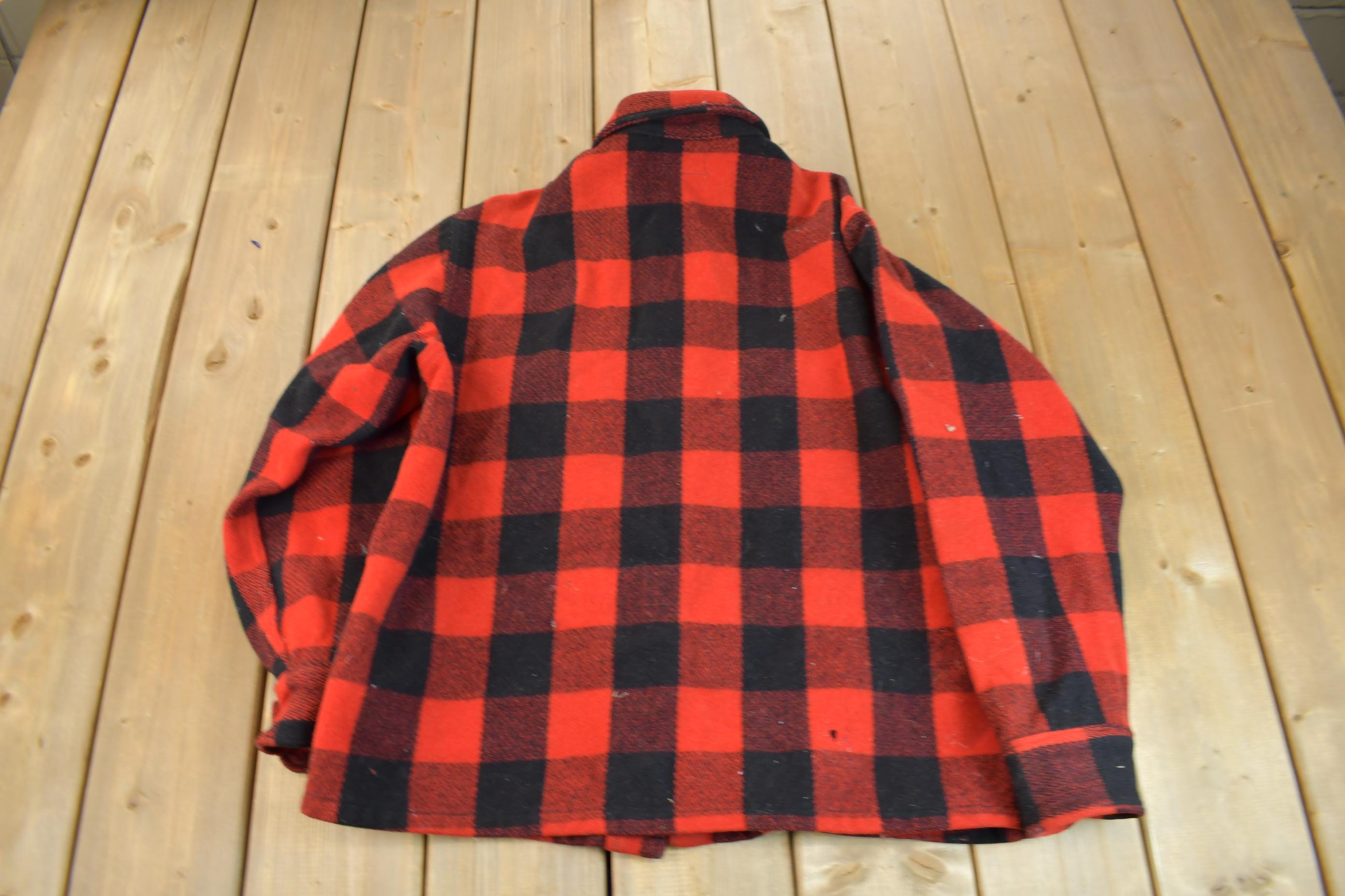 Vintage 1950s Woolrich Buffalo Plaid Wool Shacket