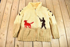 Vintage 1950s Hand-Knit Duck Hunting Cowichan Sweater