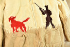 Vintage 1950s Hand-Knit Duck Hunting Cowichan Sweater