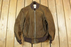 Vintage 1970s Deerskin Trading Post Suede Leather Bomber Jacket Made In USA