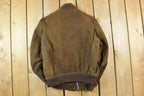 Vintage 1970s Deerskin Trading Post Suede Leather Bomber Jacket Made In USA