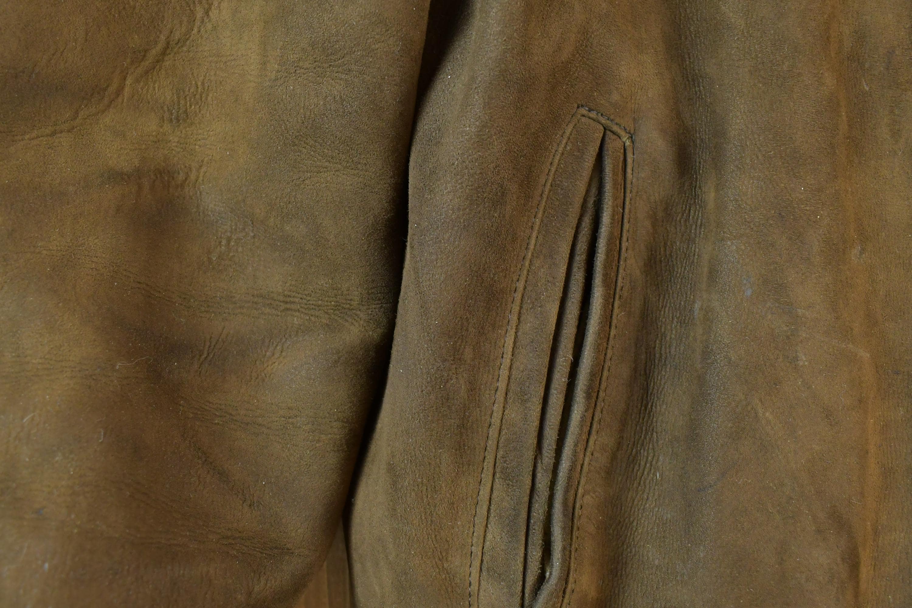 Vintage 1970s Deerskin Trading Post Suede Leather Bomber Jacket Made In USA