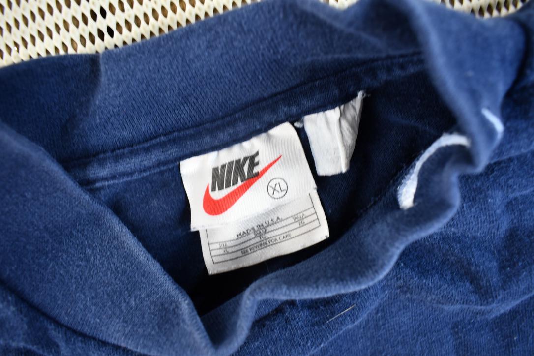 Vintage 1990s Nike Embroidered Mini Swoosh Mock Neck Shirt