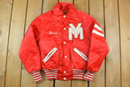 Vintage 1970s YM York Mills Youth Snap Button Satin Embroidered Jacket Made In USA
