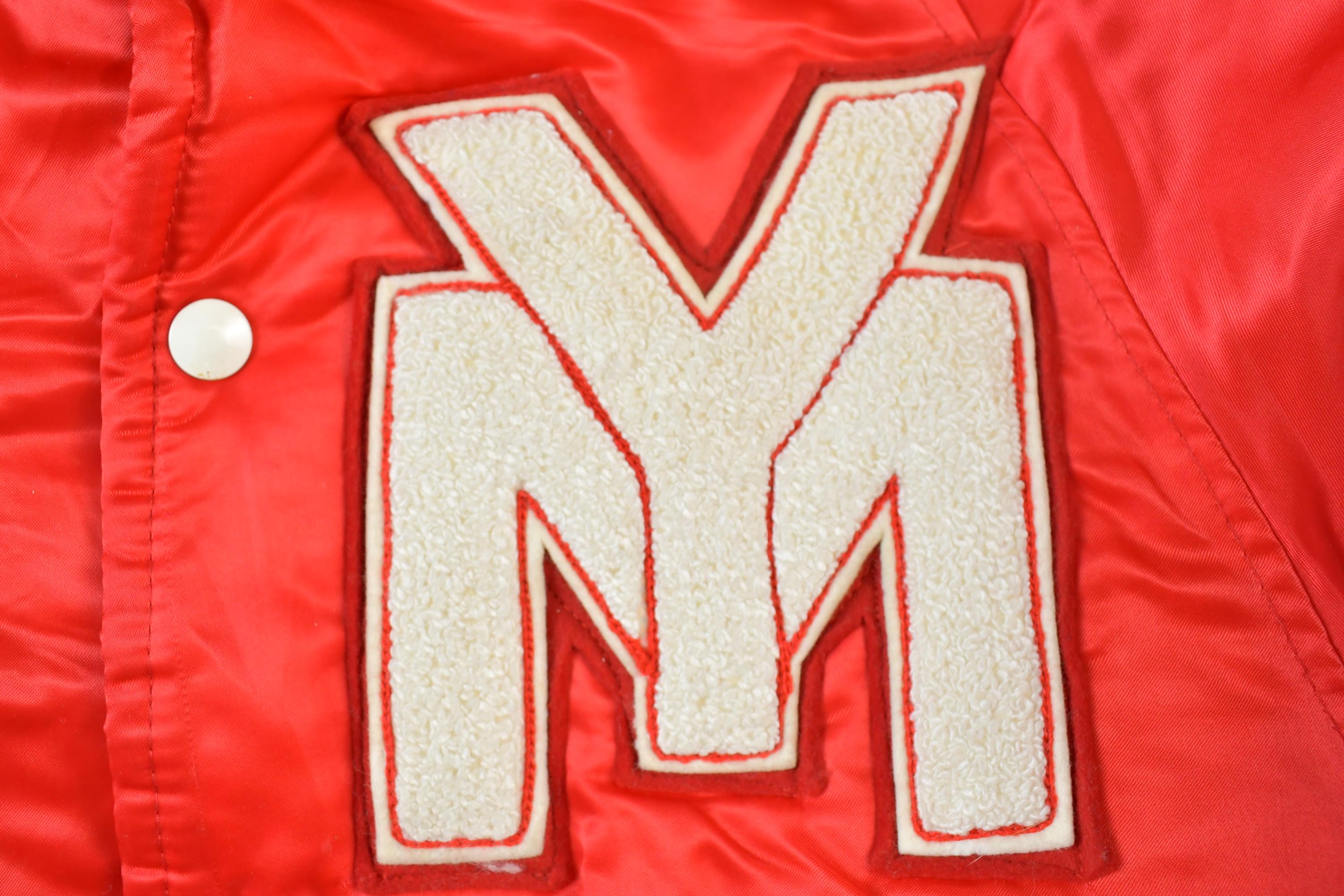 Vintage 1970s YM York Mills Youth Snap Button Satin Embroidered Jacket Made In USA