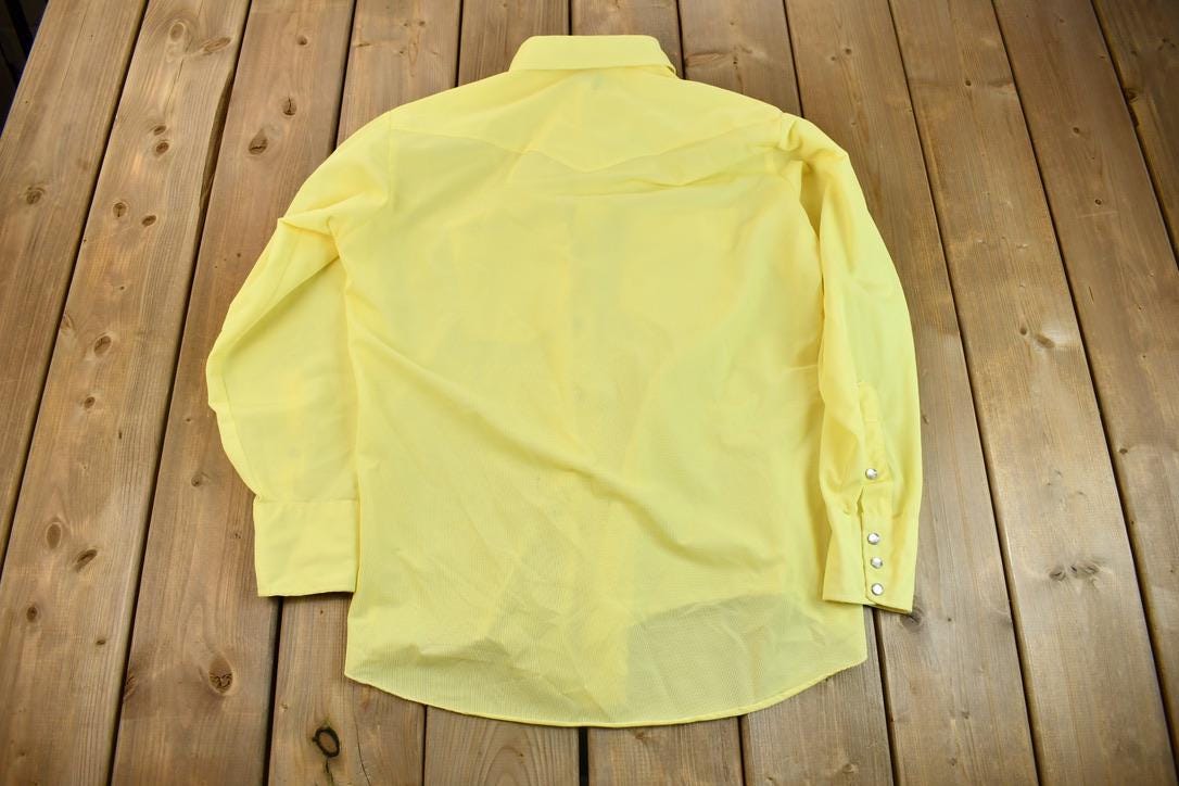 Vintage 1970s H BAR C California Ranch Wear Long Tail Button Up Shirt