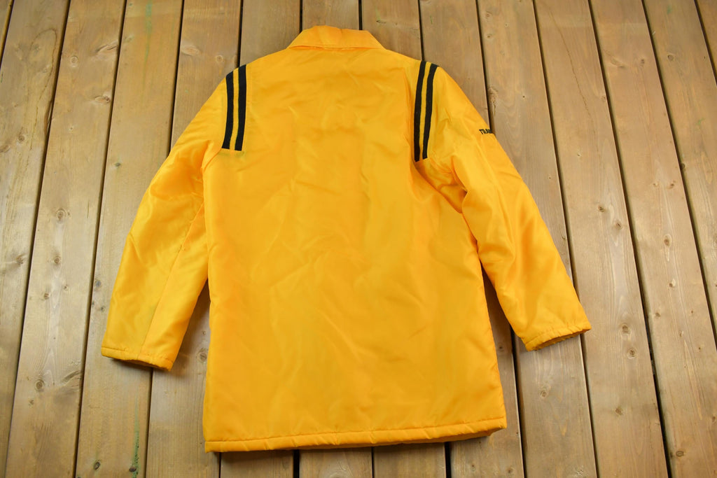 Vintage 1973 1974 Ontario Midget Langton Champs Satin Varsity Button Up Trainer Jacket Made In USA