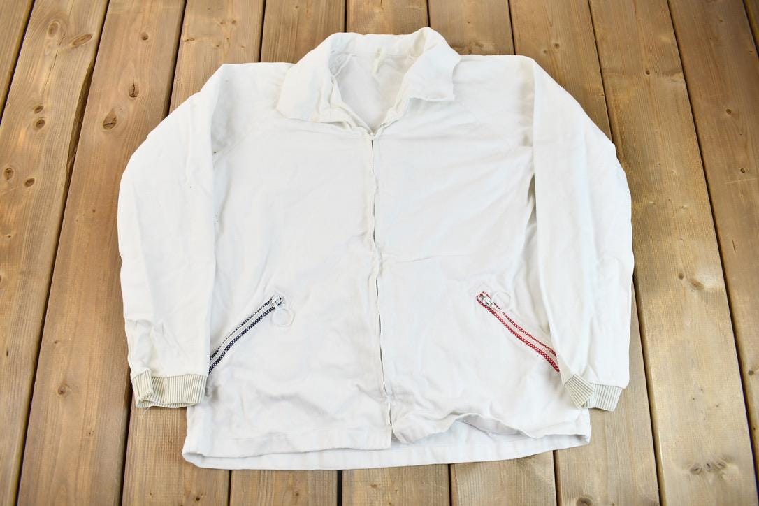 Vintage 1950s Blank White Light Jacket