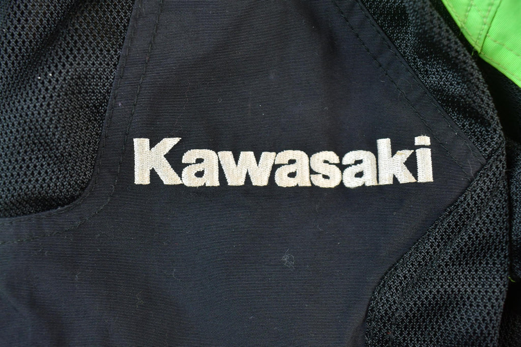 Vintage 1990s Kawasaki Racing Team Embroidered Neon Green Racing Jacket