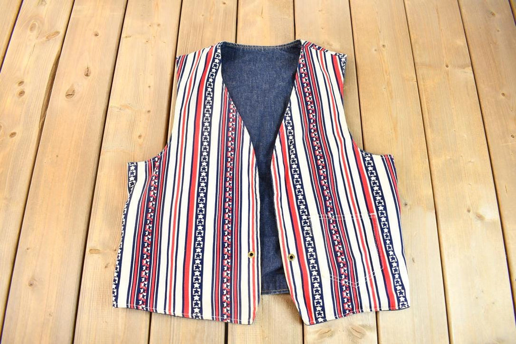 Vintage 1960s Big E Levis Reversible Jean Jacket Vest