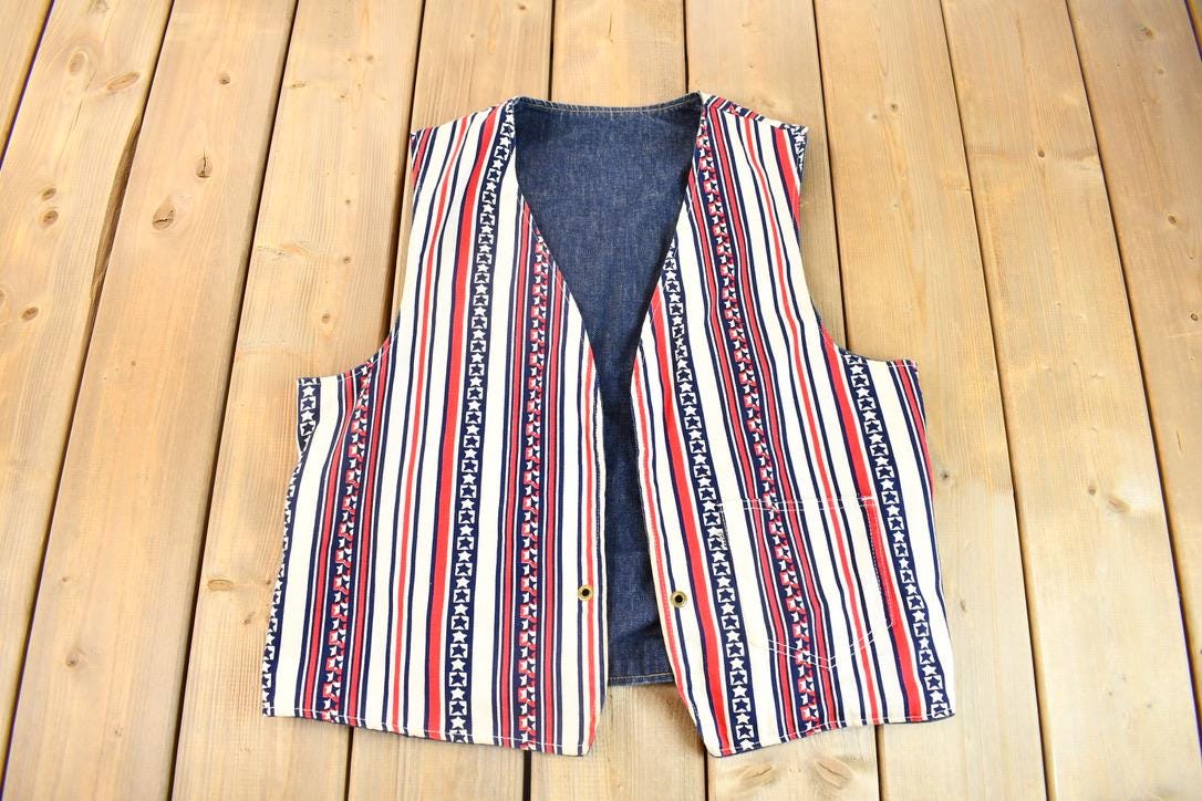 Vintage 1960s Big E Levis Reversible Jean Jacket Vest